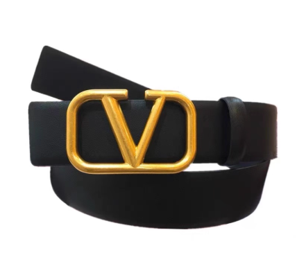 2025新款时尚装饰V扣皮带女配连衣裙真皮配裙子头层牛皮大牌腰带